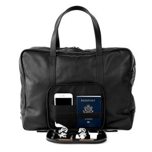 This is Ground Brand - The Voyager Black Leather Bag